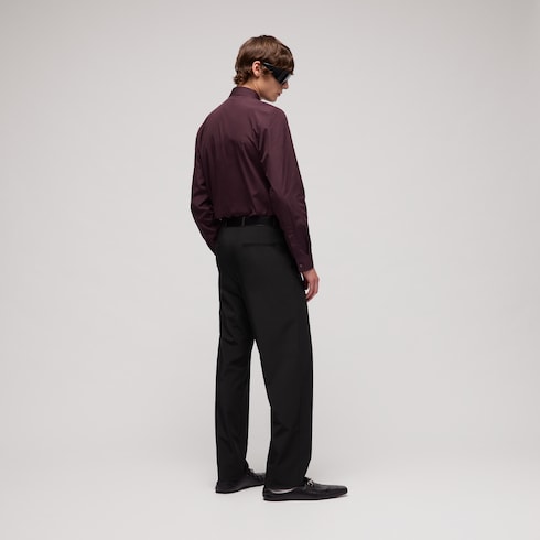 Stretch technical polyester pants - black