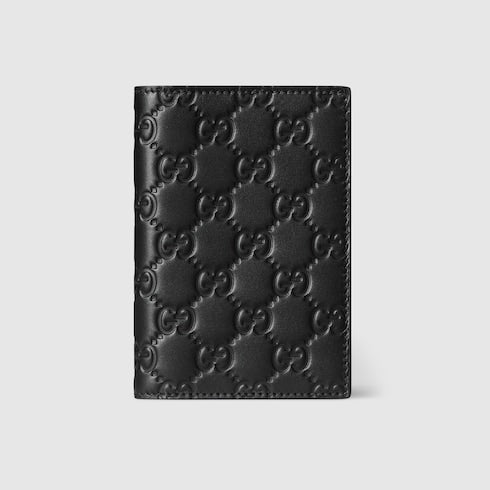 GG Emblem passport case - black GG leather