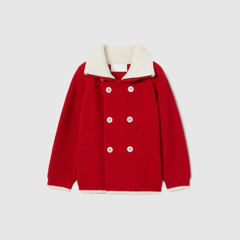 Baby wool sweater - red and white