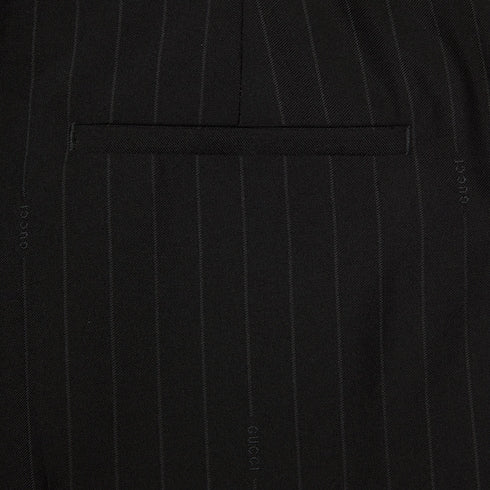 Pinstripe Gucci wool jacquard pants - black