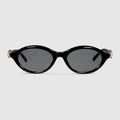 Oval-frame sunglasses - black
