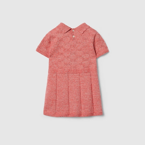 Baby GG cotton dress - light red