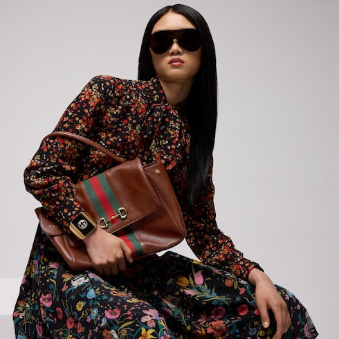 Paparazzo medium top handle bag - chestnut leather