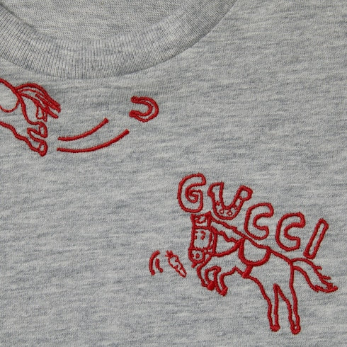 Baby cotton T-shirt with print - light grey