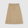 GG cotton canvas fabric skirt - sand