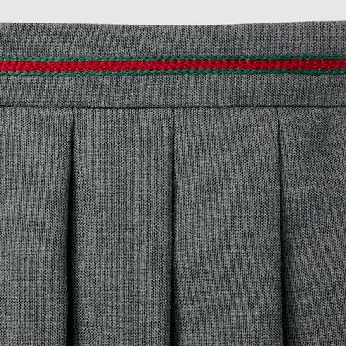 Children's wool skirt with embroidery - light grey
