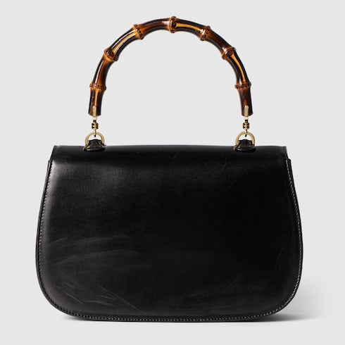 Gucci Bamboo 1947 medium bag - black hand-treated leather