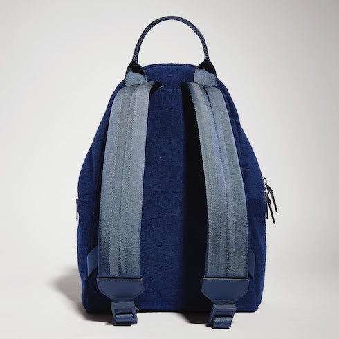 Children's GG backpack with embroidery - dark blue GG terrycloth