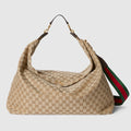 Brera large crossbody bag - sand and brown GG canvas