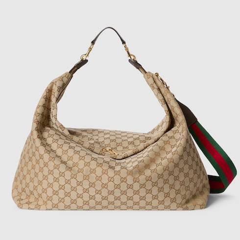 Brera large crossbody bag - sand and brown GG canvas
