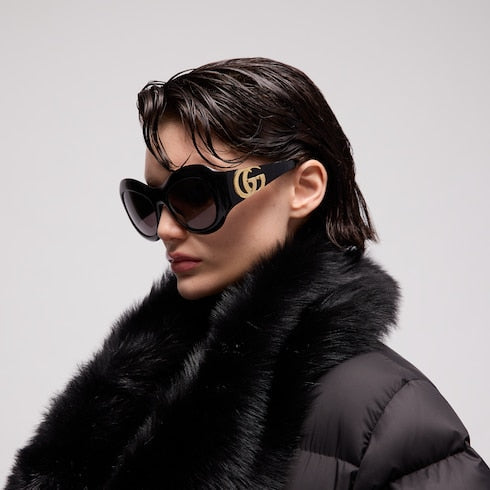 Round frame sunglasses - black