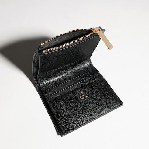 Small wallet with Gucci lettering - black leather