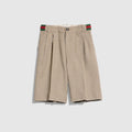 Children's chevron wool shorts - brown and cream