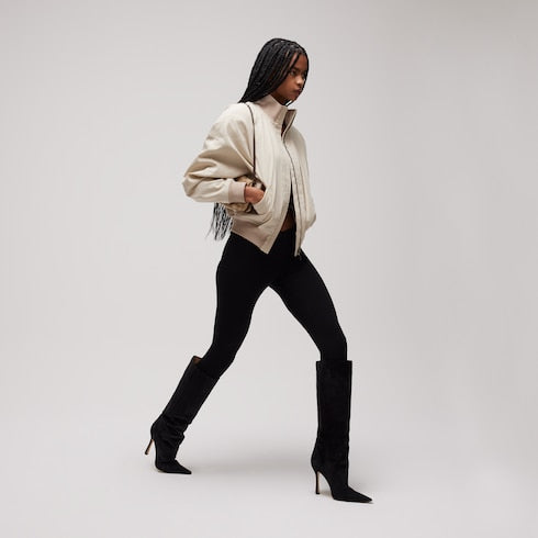 Women's stiletto boot - black suede