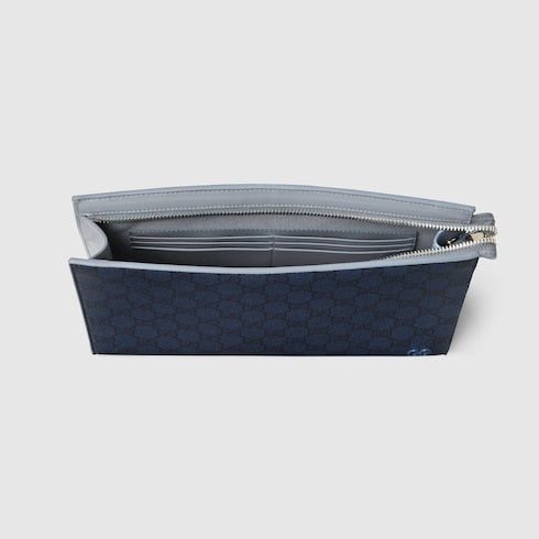 Dusty blue trim medium pouch - dark blue GG Supreme