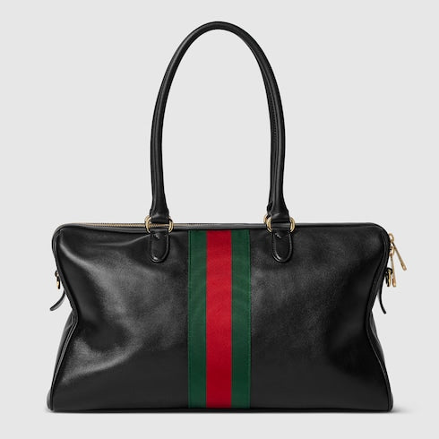 Borsetto large boston bag - black leather