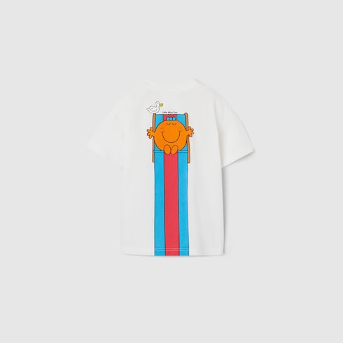 Baby cotton T-shirt with print - white