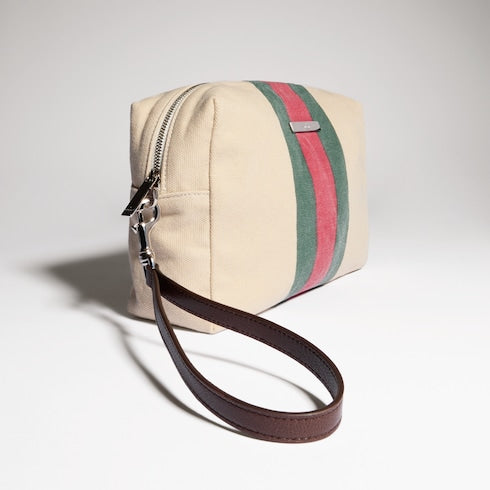 Positano small pouch - ivory canvas