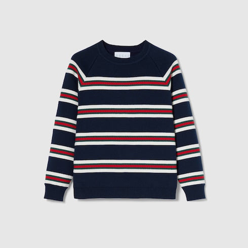 Children's cotton sweater with Web - dark blue