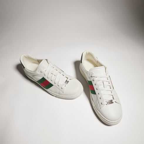 Men's Gucci Ace sneaker with Web - white leather