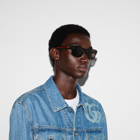 Rectangular frame sunglasses - brown