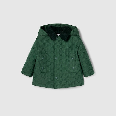 Baby GG cotton hooded jacket - green