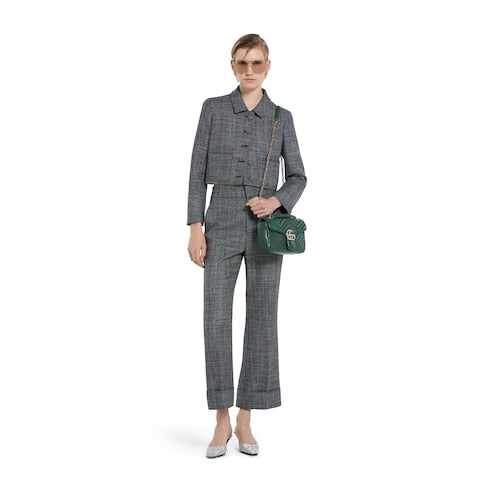 GG Marmont medium shoulder bag - green leather