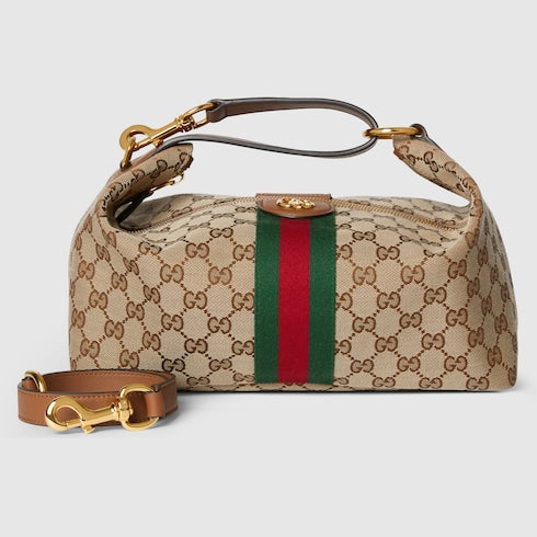 Gucci Vanity medium top handle bag - beige and brown GG canvas