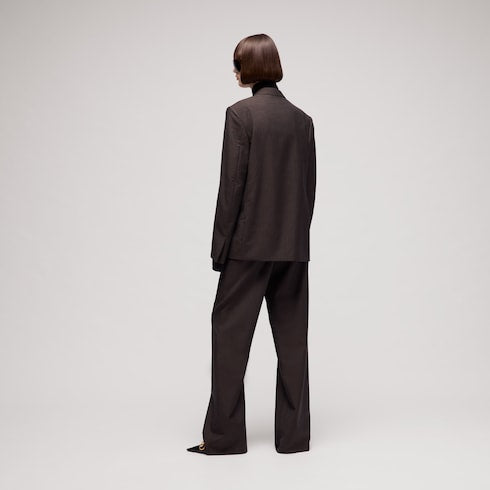 Pinstripe wool mohair pants - dark brown