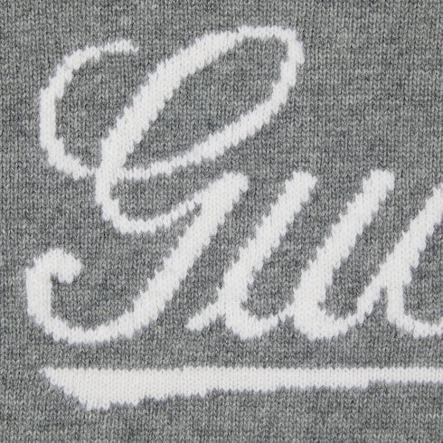 Wool sweater with Gucci intarsia - grey