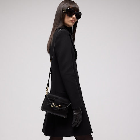 Horsebit Duomo small top handle bag - black leather