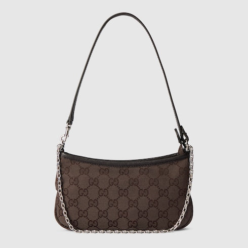 Gossip small shoulder bag - dark brown GG canvas
