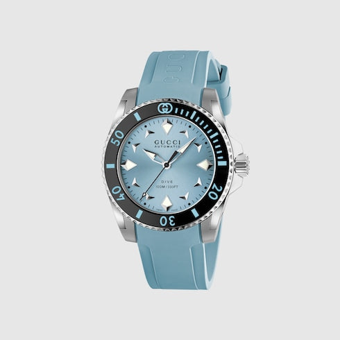 Gucci Dive watch, 36mm - light blue rubber