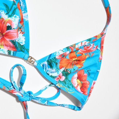 Printed stretch jersey bikini - multicolor