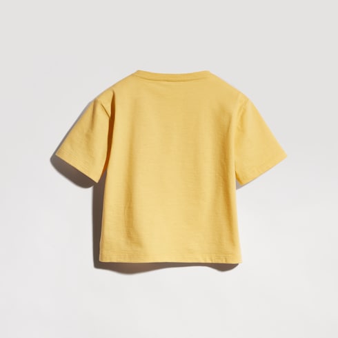 Children's cotton T-shirt with print - pale yellow
