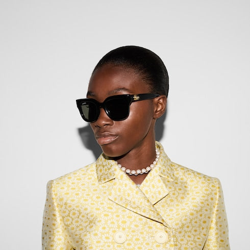 Round frame sunglasses - black