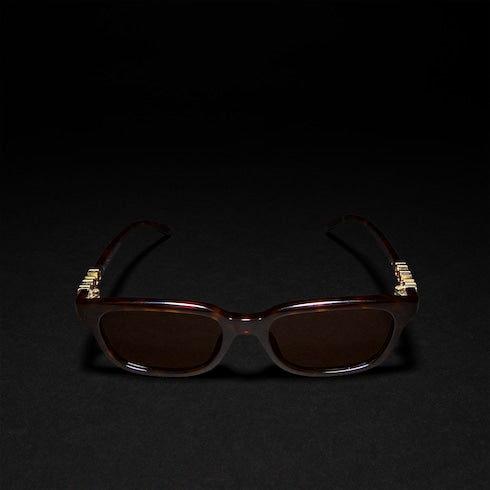 Rectangular-frame sunglasses - brown tortoiseshell