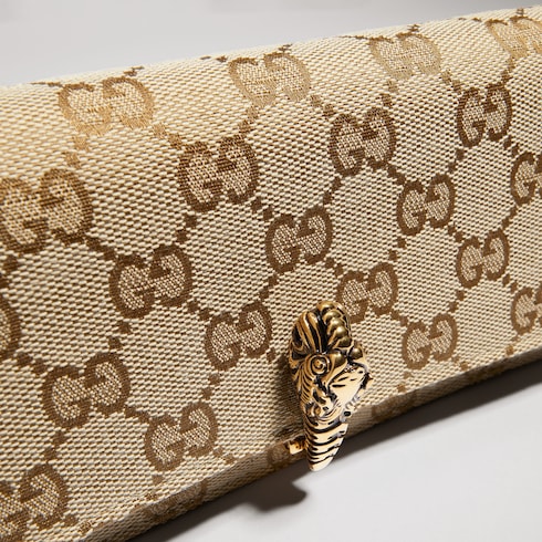 Dionysus wallet on chain - sand and brown GG canvas