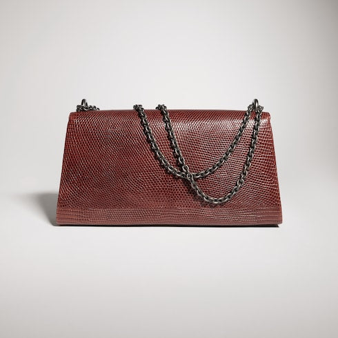 Dionysus lizard medium shoulder bag - chestnut