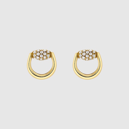 Gucci Horsebit diamond 18k stud earrings - 18k yellow gold