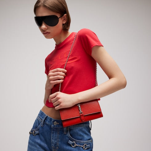 Gucci Jackie wallet on chain - red leather