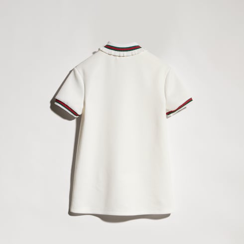 Children's jersey polo dress with Web - white