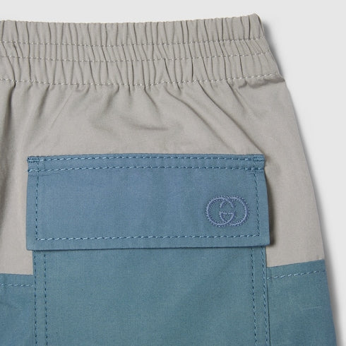 Children's cotton shorts - light grey and light blue