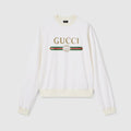 Cashmere blend sweatshirt with print - white