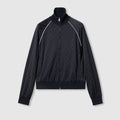 GG nylon and jersey zip jacket - navy