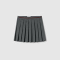 Children's wool skirt with embroidery - light grey