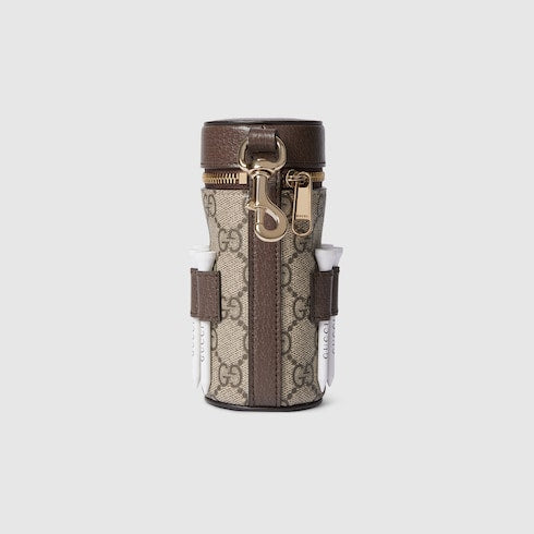 GG golf ball and tees case - beige and brown