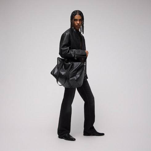 Medium duffle bag with Web - black GG canvas