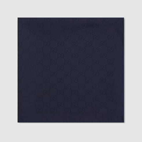 GG silk cotton pocket square - blue