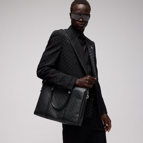 Gucci Essence Classic medium briefcase - black GG canvas